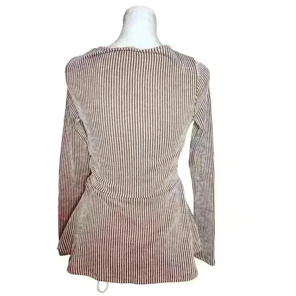 Caution to the wind women's striped peplum blouse size XS - Picture 3 of 6